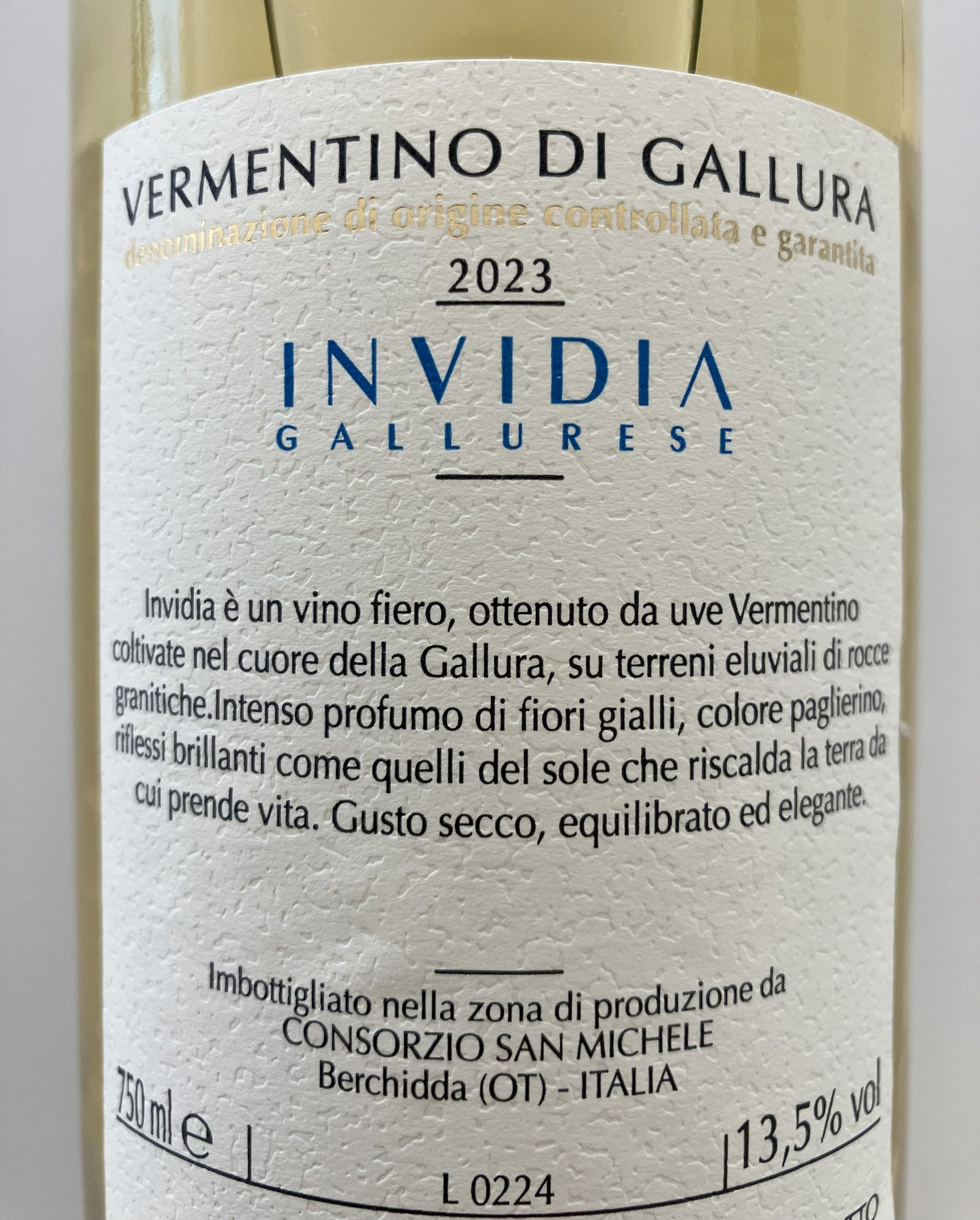 Invidia Vermentino di Gallura DOCG.