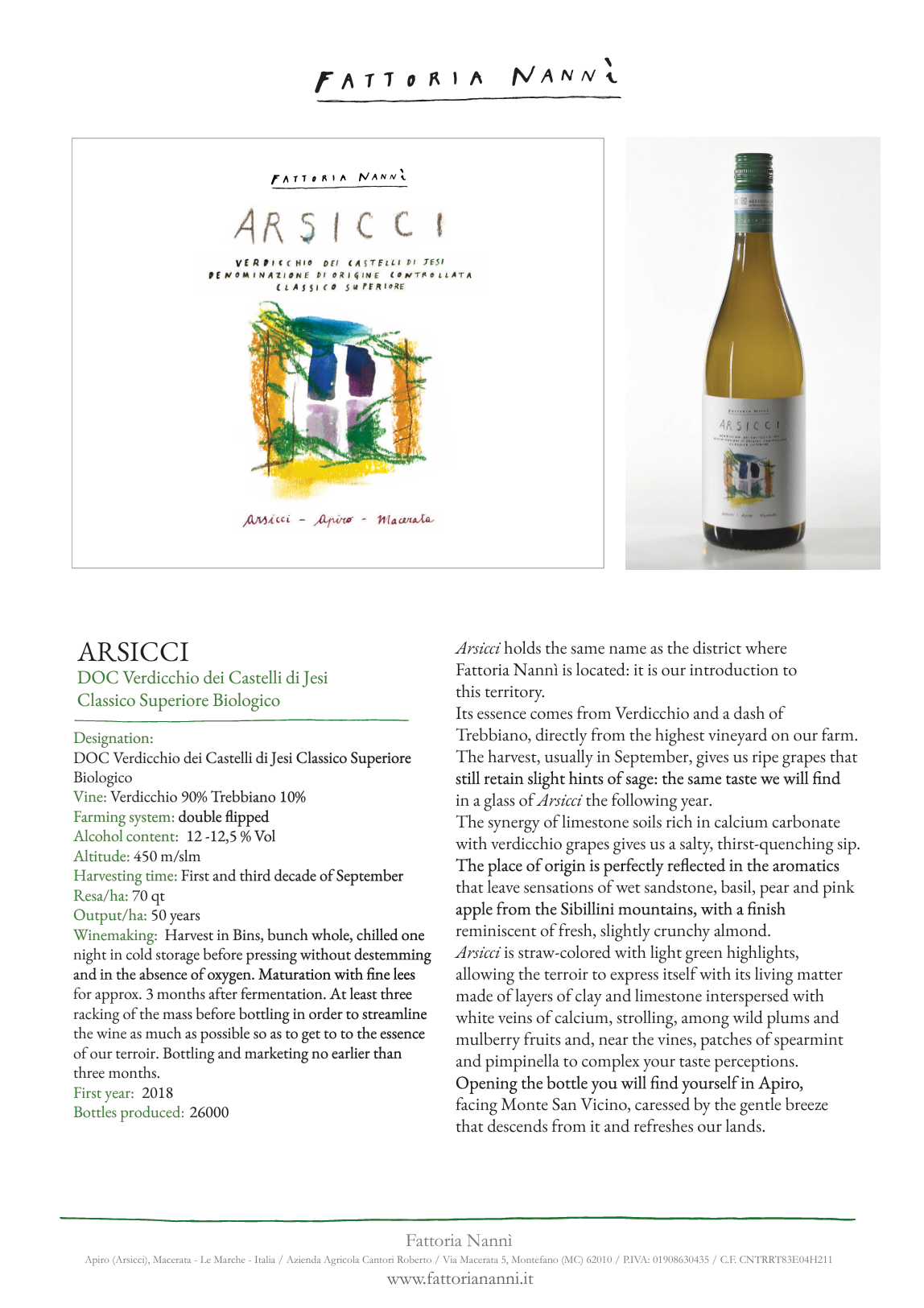 Arsicci DOC Verdecchio dei Castelli di Jesi classico superiore