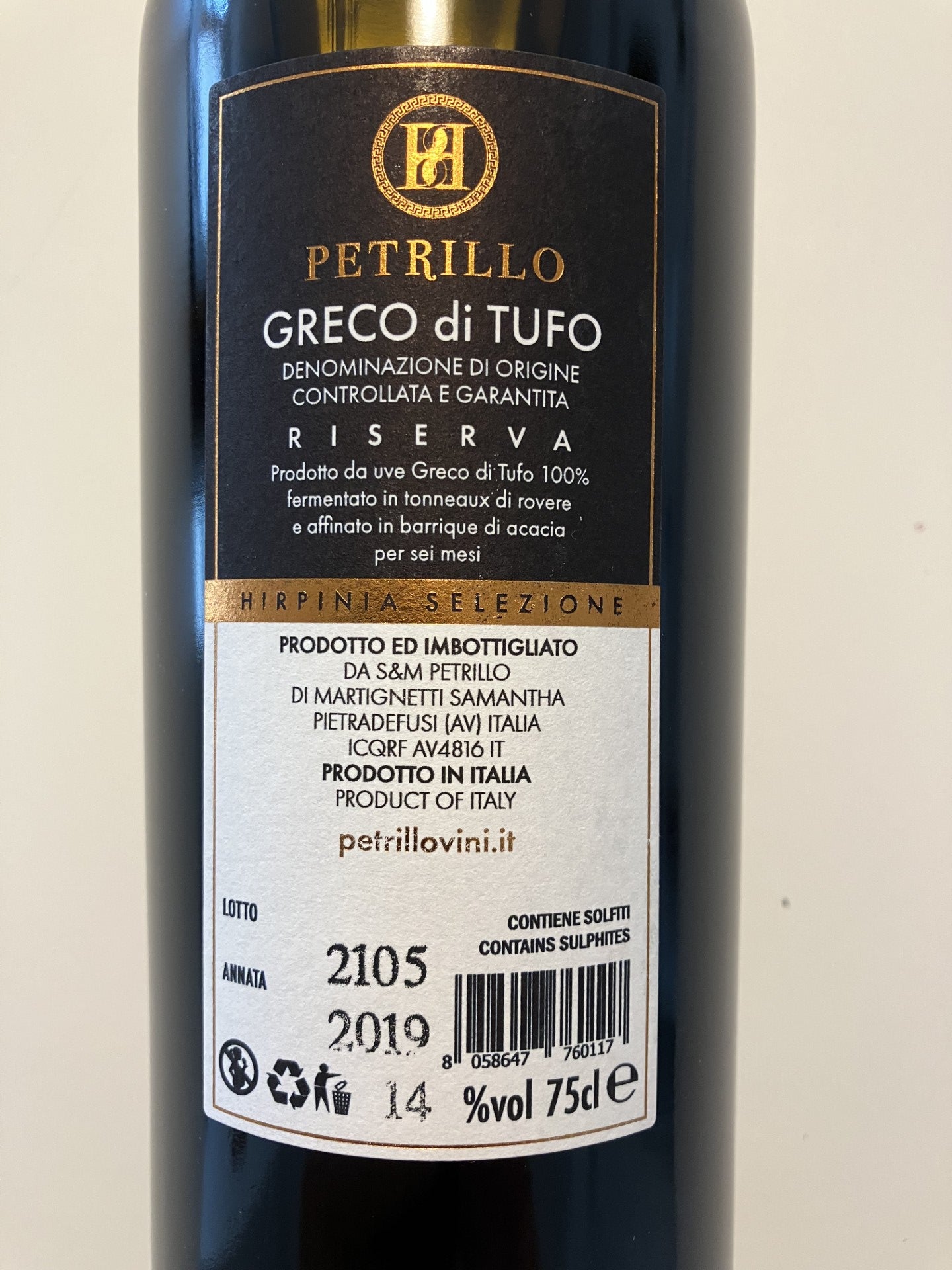 Controra. Greco di Tufo Riserva.