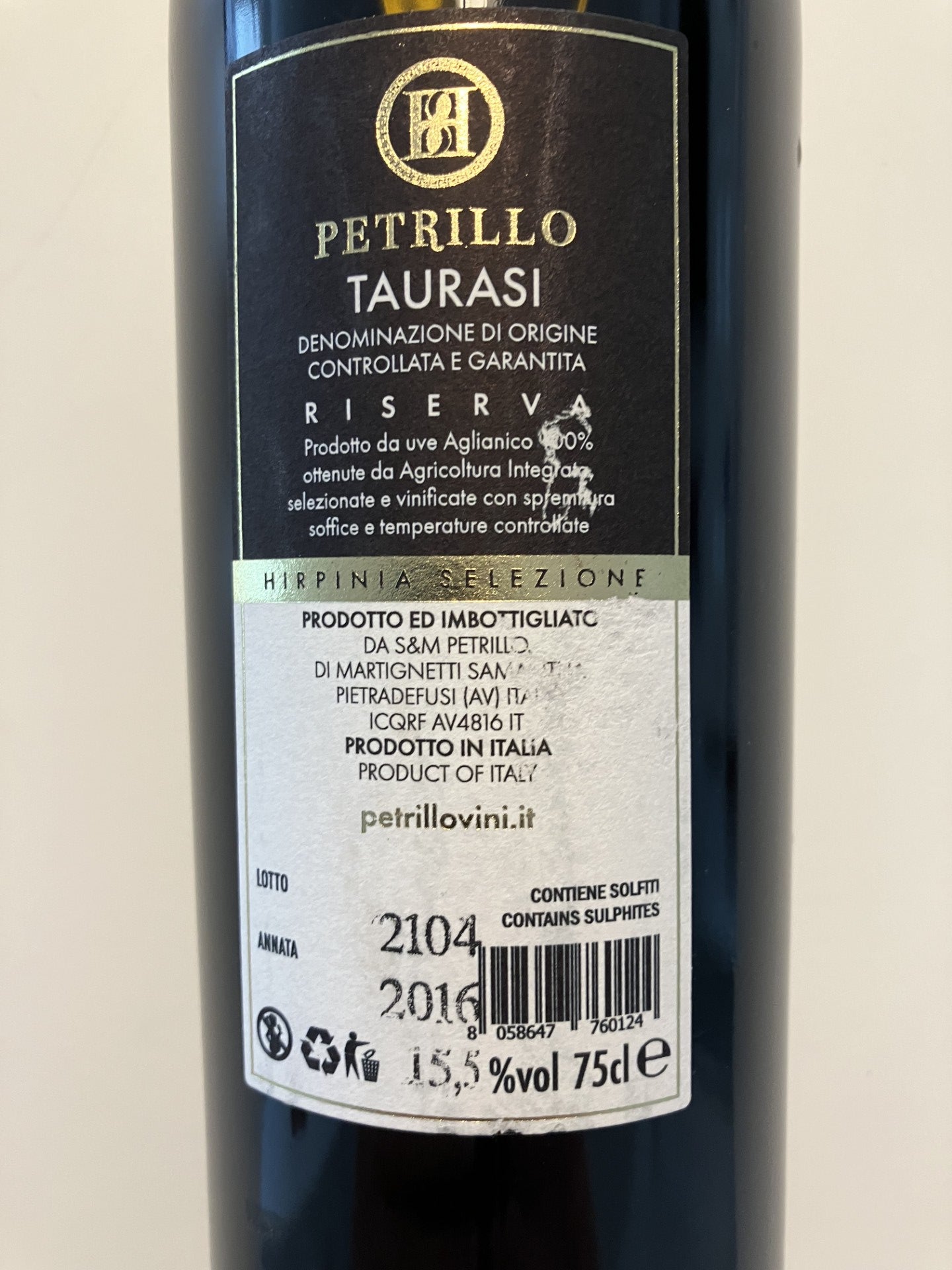 Notte Tempo Taurasi Riserva 2016