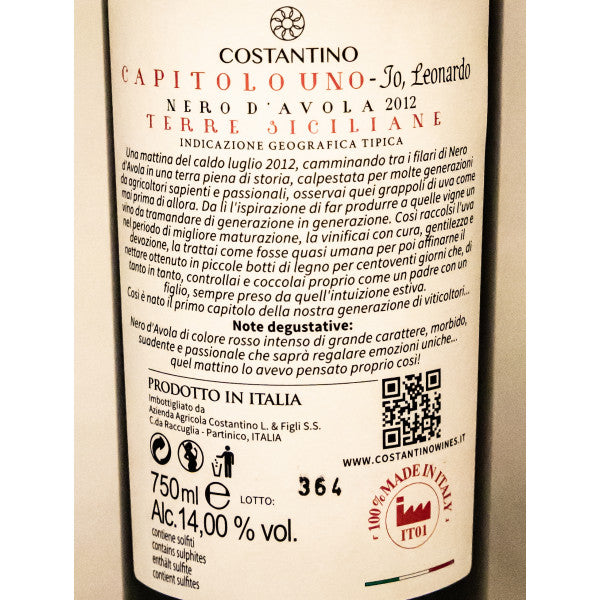 Capitolo I Nero d'Avola IGT Terre Siciliane