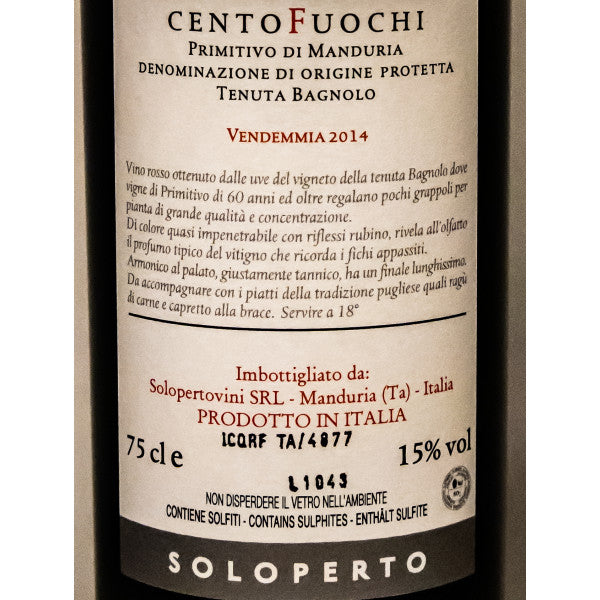 Centofuochi Primitivo di Manduria DOP