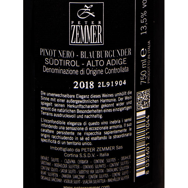 Pinot Noir Rolhüt DOC.