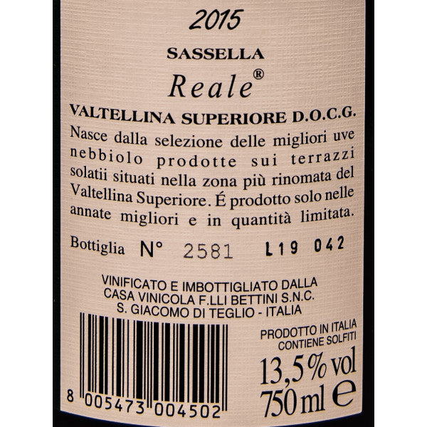 Sassella Reale Superiore DOCG