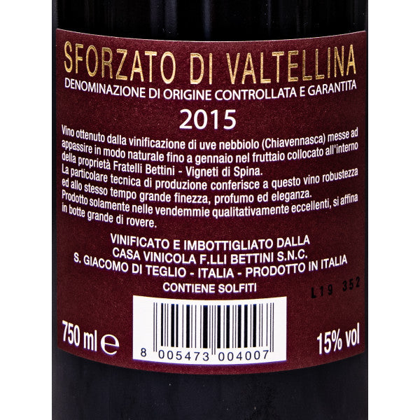 Sforzato Fruttaio di Spina DOCG 2015