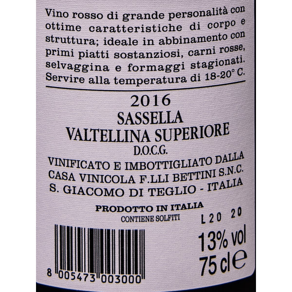 Sassella Valtellina Superiore DOCG