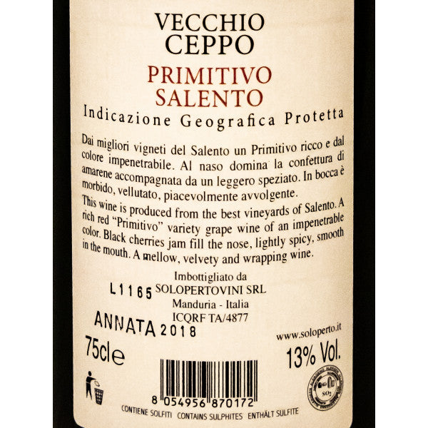 Vecchio Ceppo Primitivo Salento IGP