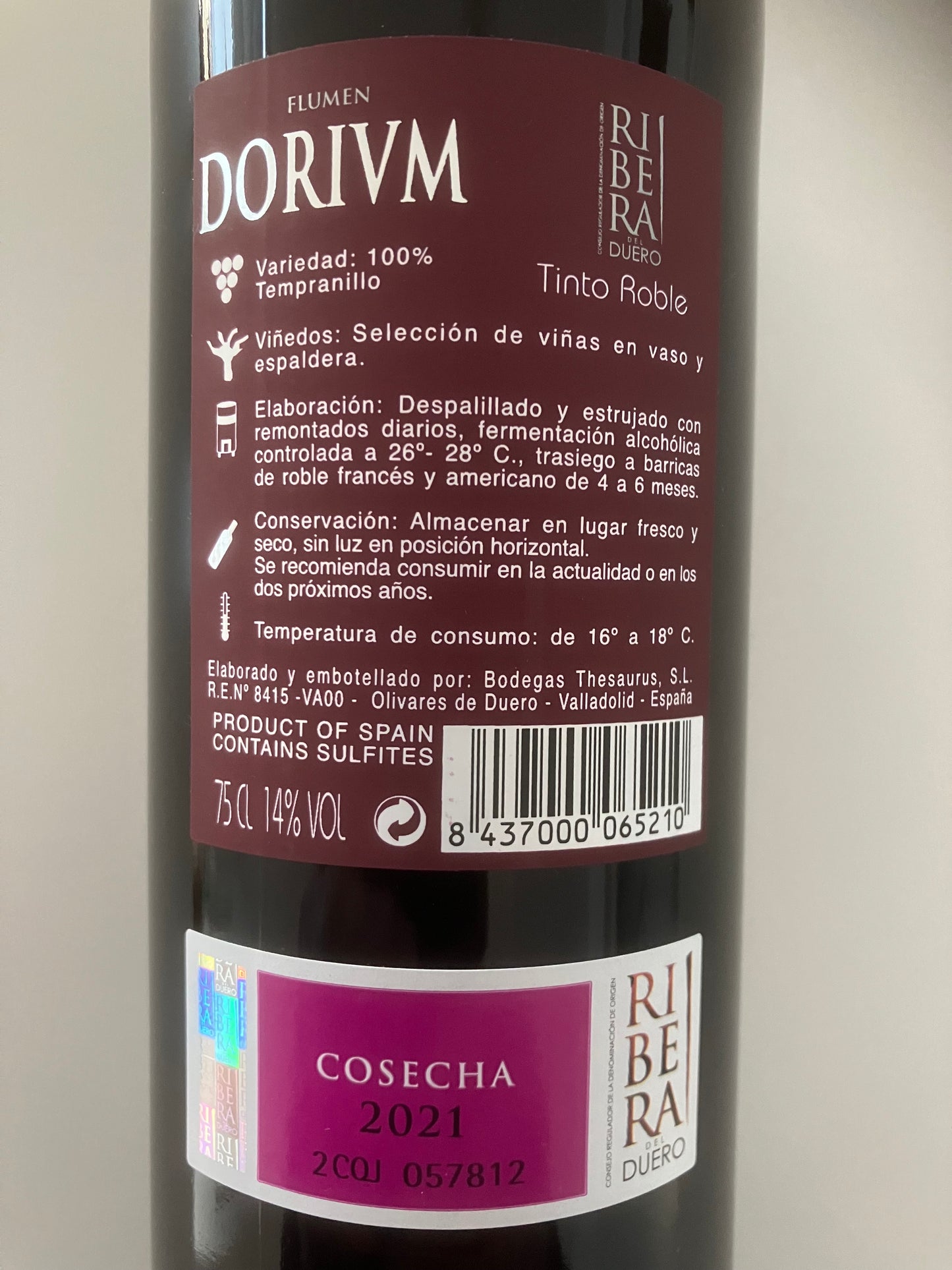Dorium Roble DO Ribera del Duero
