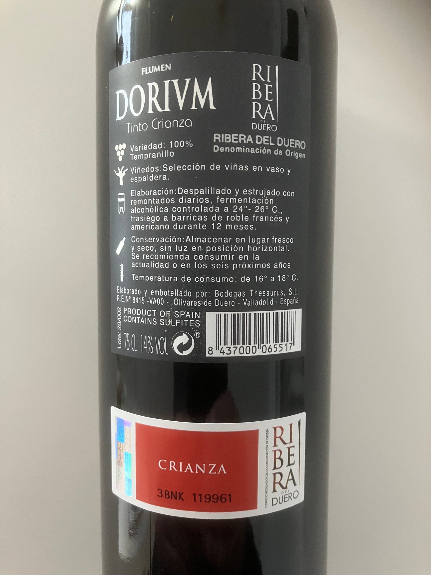 Dorium Crianza DO Ribera del Duero
